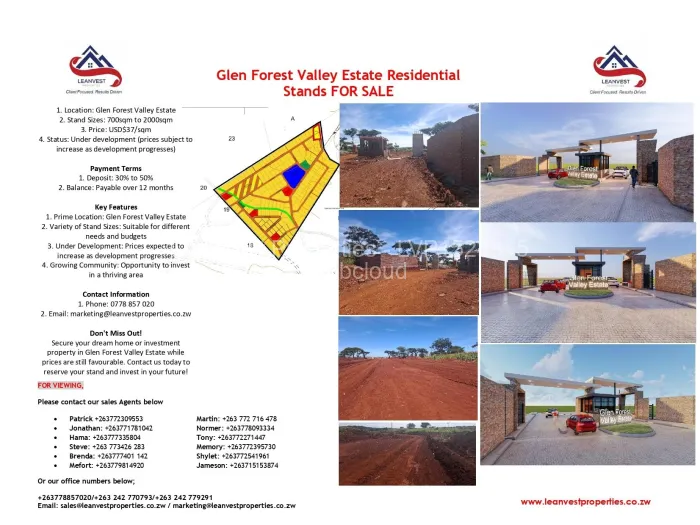 Residential Stand for Sale in Glen Forest, Harare