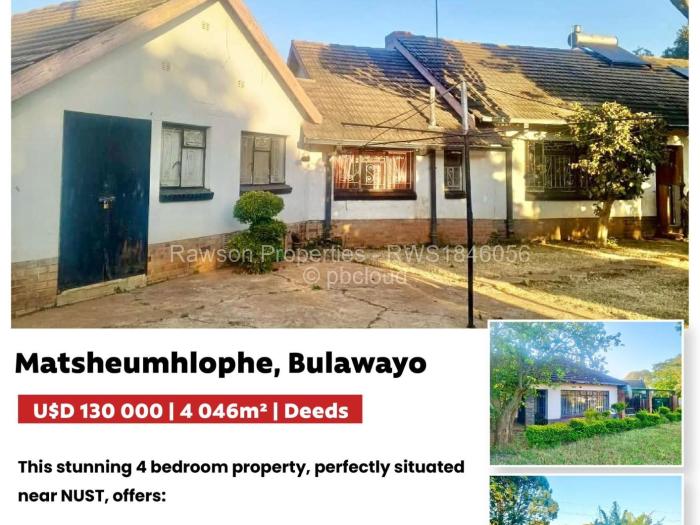 4 Bedroom House for Sale in Matsheumhlope, Bulawayo