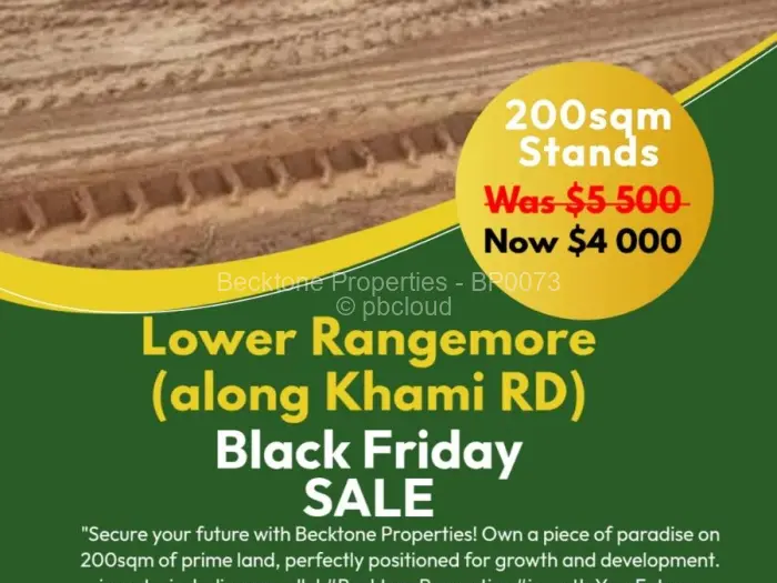 Residential Stand for Sale in Lower Rangemore, Bulawayo