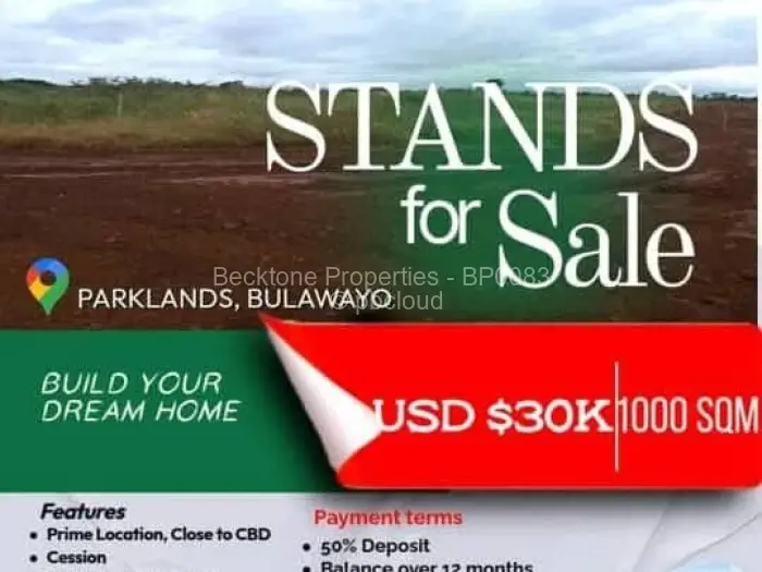 Residential Stand for Sale in Parklands, Bulawayo