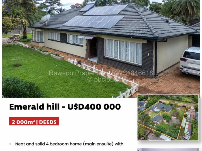 4 Bedroom House for Sale in Emerald Hill, Harare
