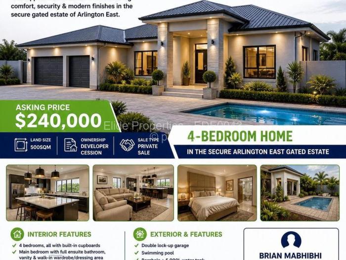 4 Bedroom House for Sale in Arlington, Harare