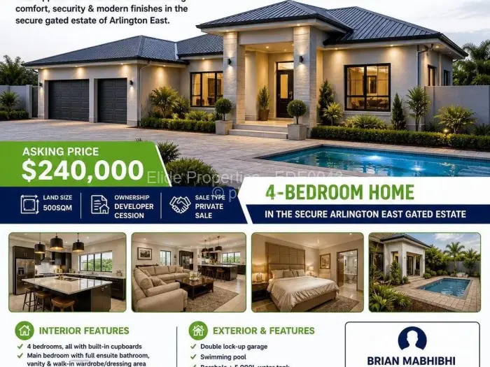 4 Bedroom House for Sale in Arlington, Harare
